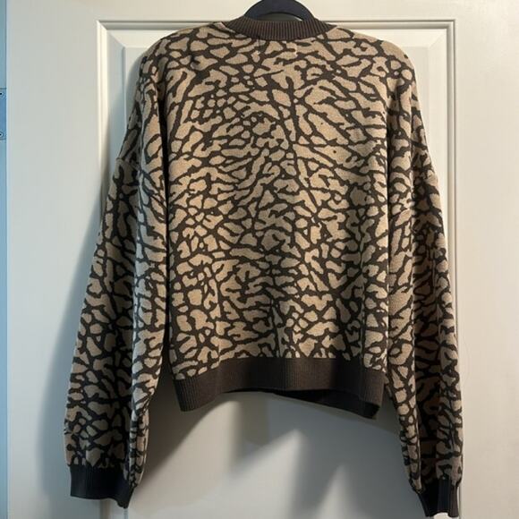 Jordan Elephant Jacquard Wool Blend Oversized Cardigan Sweater Plus Size 3X‎ New - Picture 4 of 10